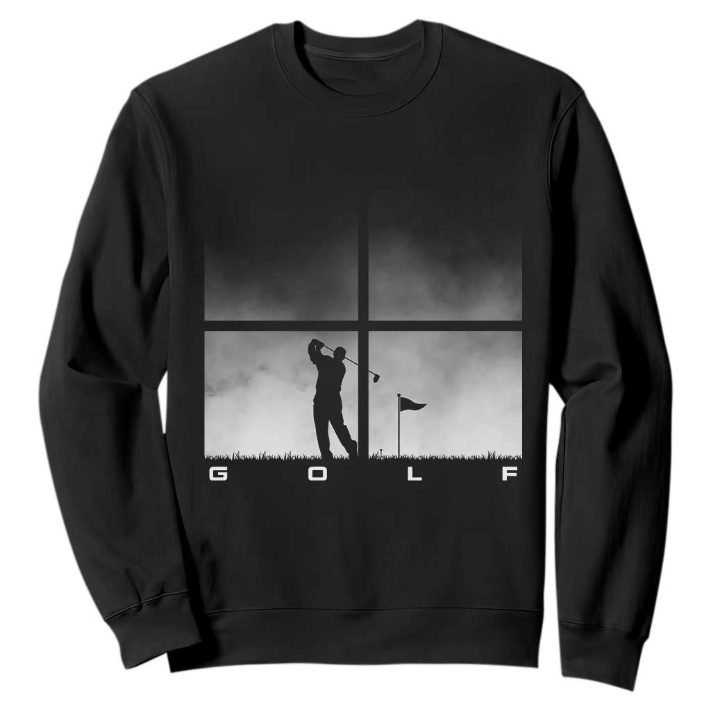 Gift For Sports Lover Sweatshirt Retro Golf Silhouette Art TS12 Black Print Your Wear