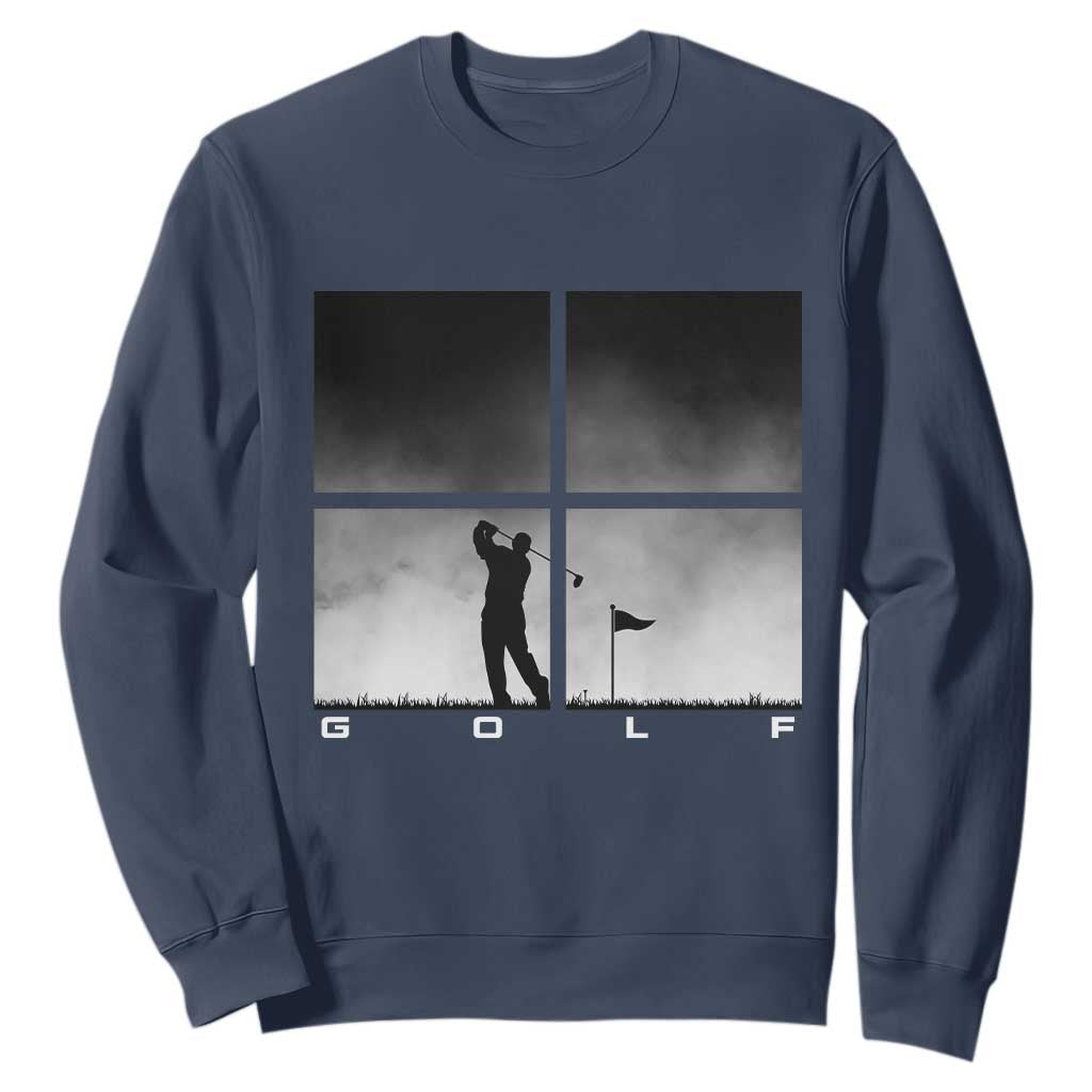 Gift For Sports Lover Sweatshirt Retro Golf Silhouette Art TS12 Navy Print Your Wear