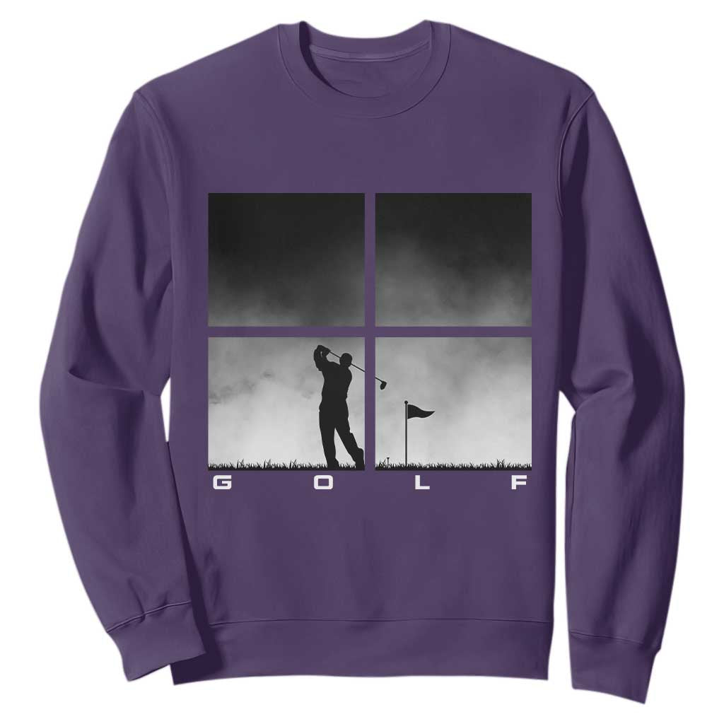 Gift For Sports Lover Sweatshirt Retro Golf Silhouette Art TS12 Purple Print Your Wear