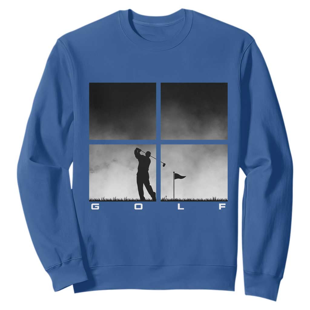 Gift For Sports Lover Sweatshirt Retro Golf Silhouette Art TS12 Royal Blue Print Your Wear