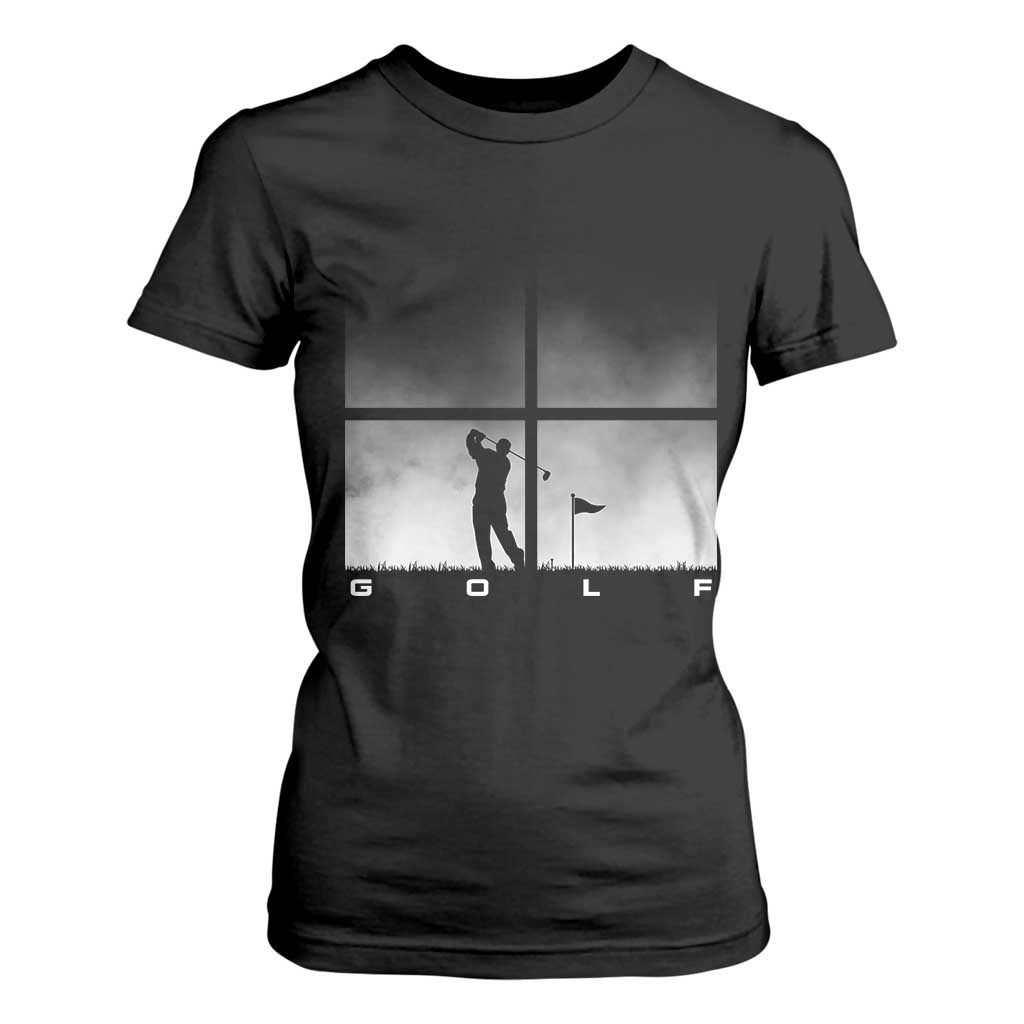 Gift For Sports Lover T Shirt For Women Retro Golf Silhouette Art TS12 Black Print Your Wear