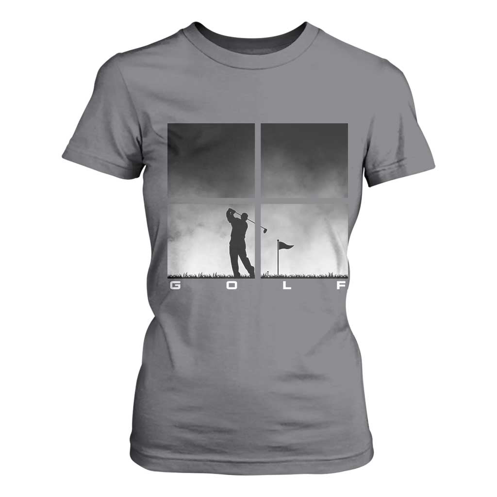 Gift For Sports Lover T Shirt For Women Retro Golf Silhouette Art TS12 Charcoal Print Your Wear