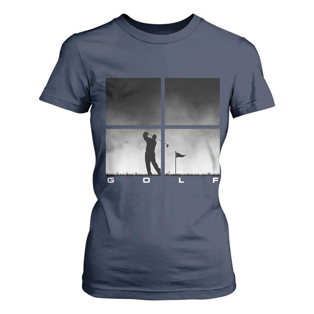 Gift For Sports Lover T Shirt For Women Retro Golf Silhouette Art TS12 Navy Print Your Wear