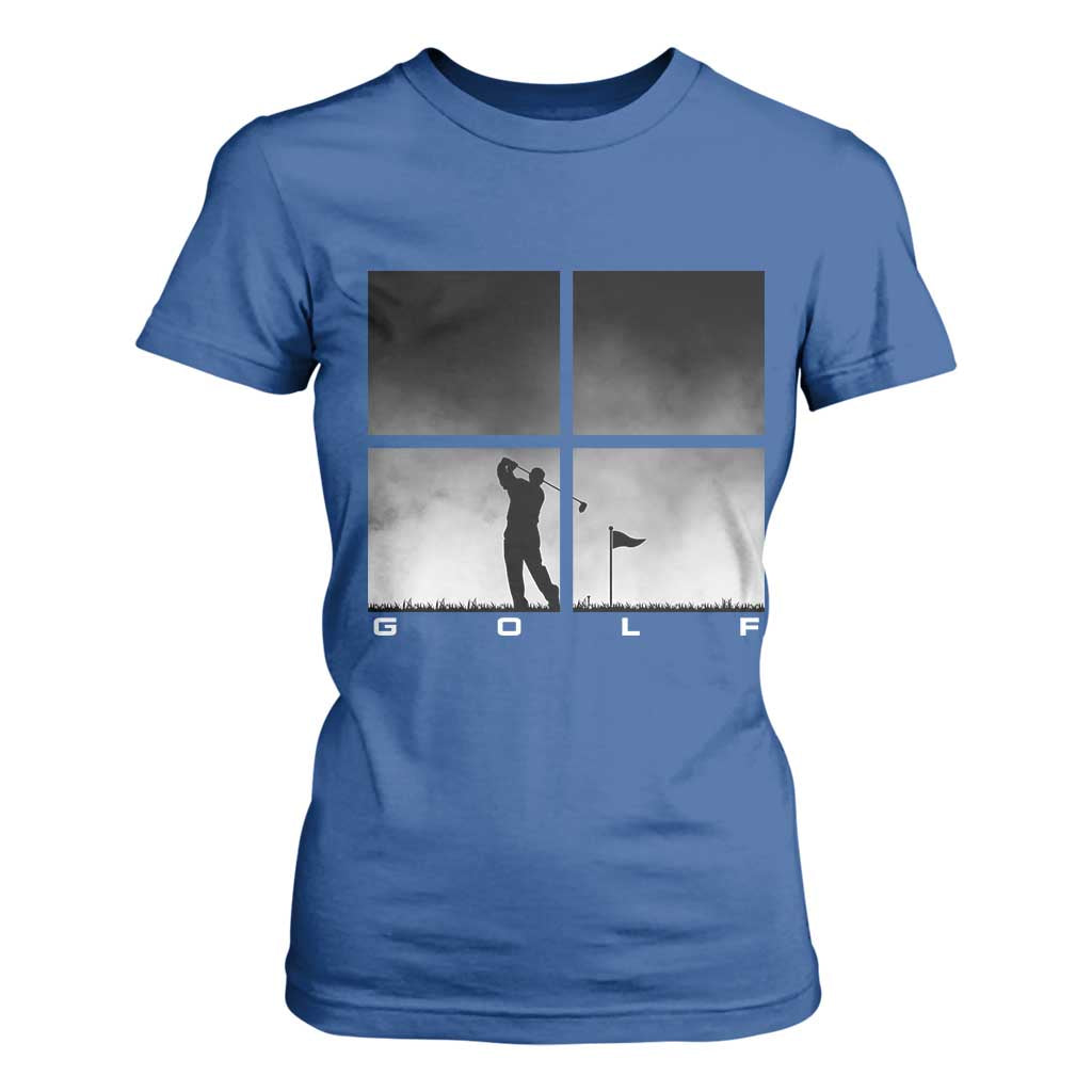 Gift For Sports Lover T Shirt For Women Retro Golf Silhouette Art TS12 Royal Blue Print Your Wear