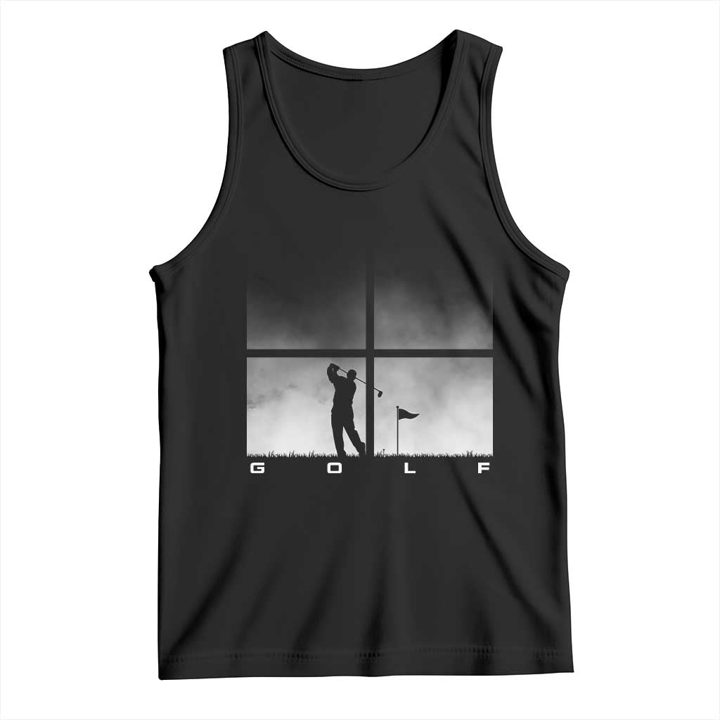 Gift For Sports Lover Tank Top Retro Golf Silhouette Art TS12 Black Print Your Wear