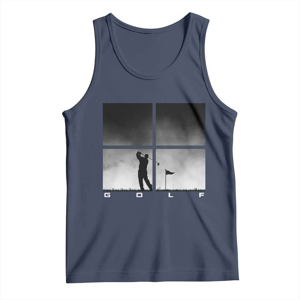 Gift For Sports Lover Tank Top Retro Golf Silhouette Art TS12 Navy Print Your Wear