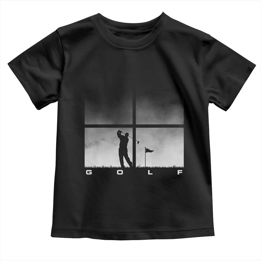Gift For Sports Lover Toddler T Shirt Retro Golf Silhouette Art TS12 Black Print Your Wear