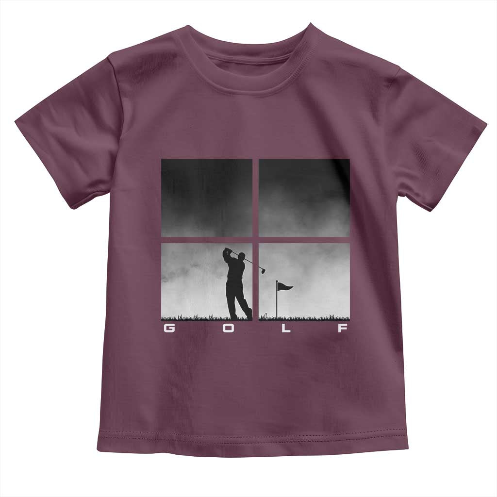 Gift For Sports Lover Toddler T Shirt Retro Golf Silhouette Art TS12 Maroon Print Your Wear