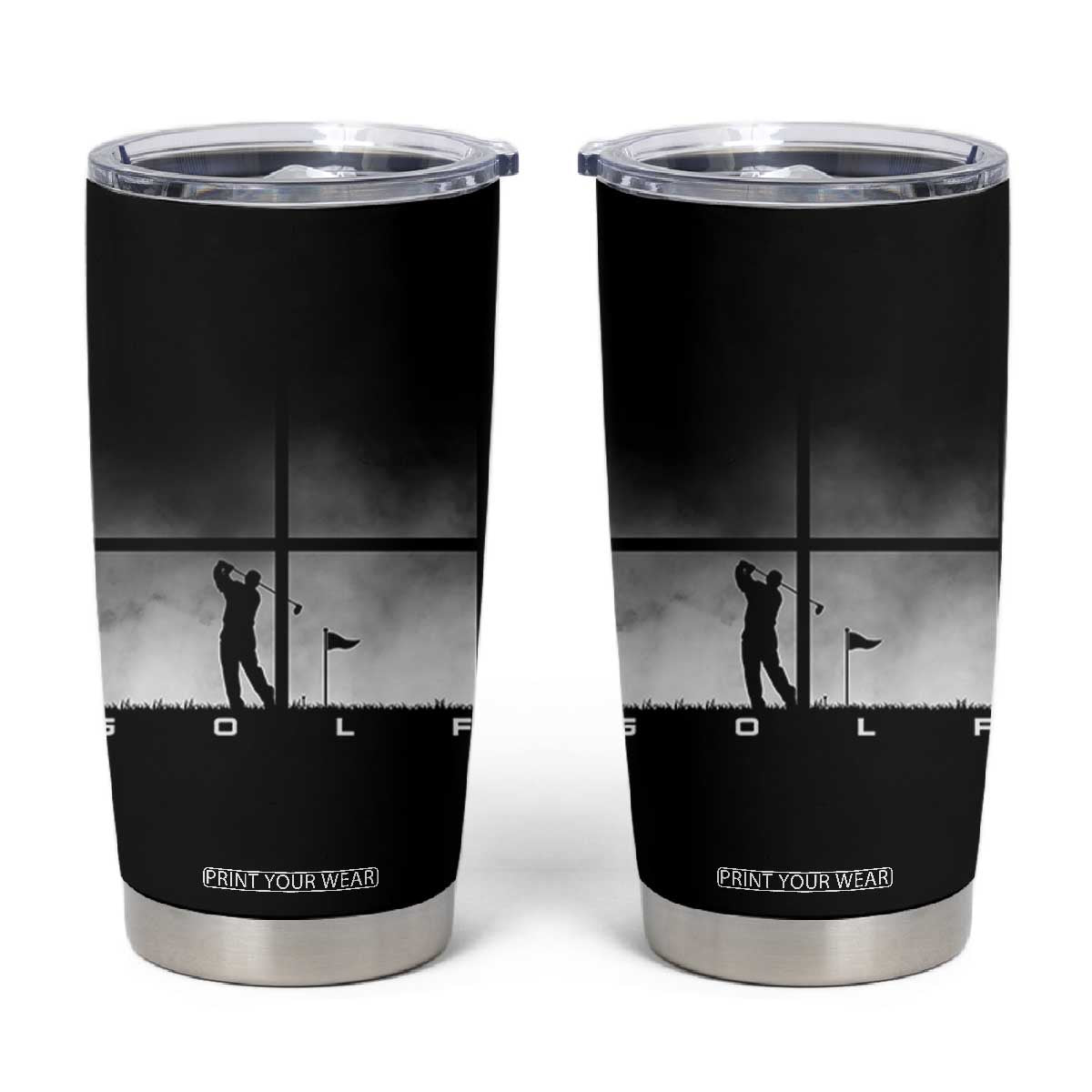 Gift For Sports Lover Tumbler Cup Retro Golf Silhouette Art TS12 Black Print Your Wear