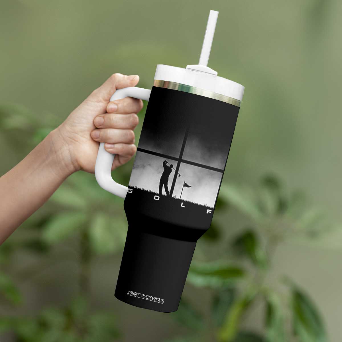 Gift For Sports Lover Tumbler With Handle Retro Golf Silhouette Art TS12 Print Your Wear
