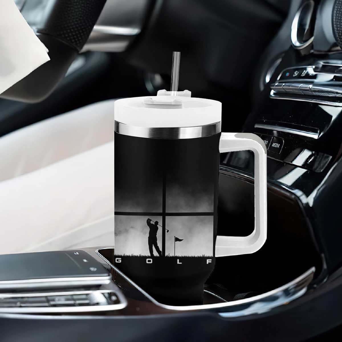 Gift For Sports Lover Tumbler With Handle Retro Golf Silhouette Art TS12 Print Your Wear