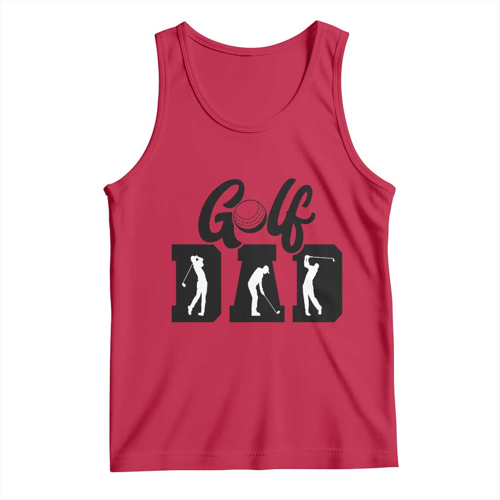 Golf Dad Tank Top Gift For Sport Lover TS12 Red Print Your Wear