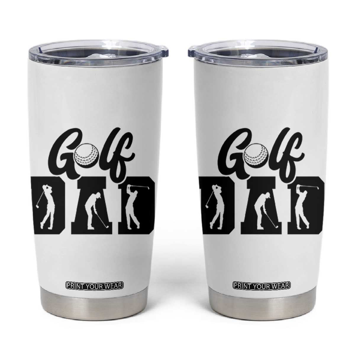 Golf Dad Tumbler Cup Gift For Sport Lover TS12 White Print Your Wear