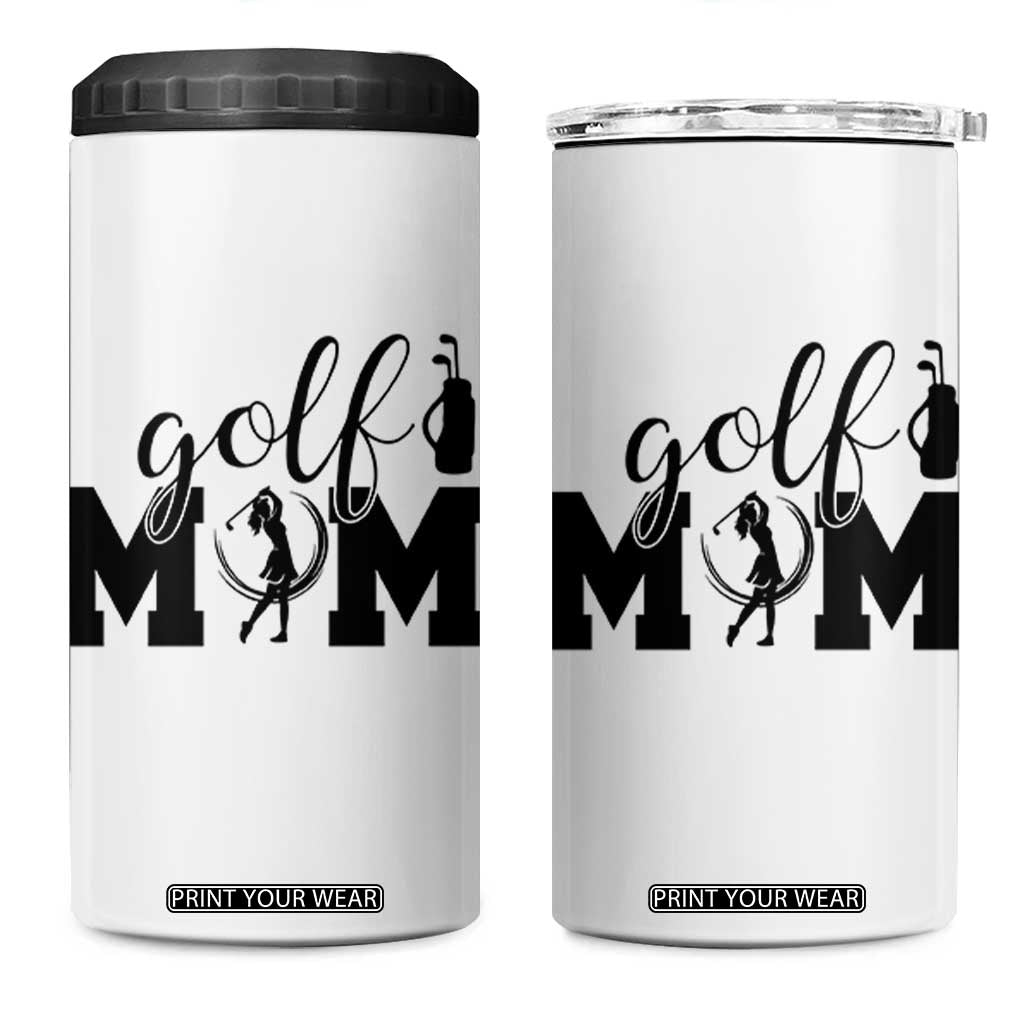 Proud Golf Mom Lifestyle 4 in 1 Can Cooler Tumbler Sports Gift Idea TS12 One Size: 16 oz White Print Your Wear