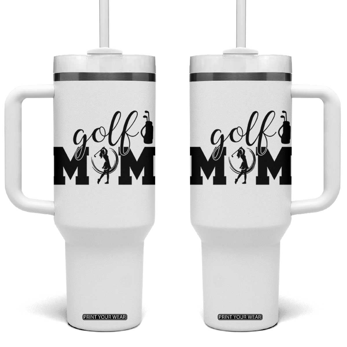 Proud Golf Mom Lifestyle Tumbler With Handle Sports Gift Idea - Print Your Wear