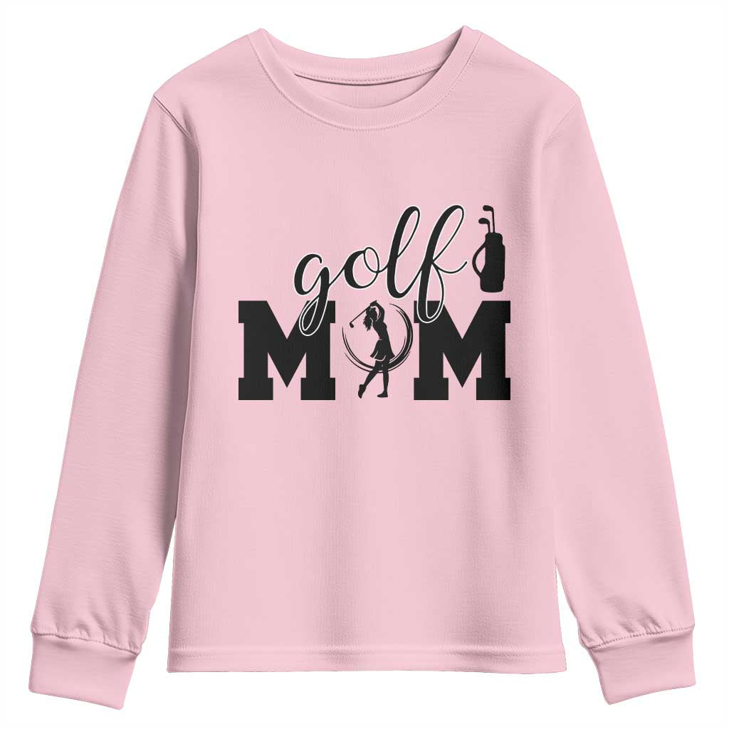 Proud Golf Mom Lifestyle Youth Sweatshirt Sports Gift Idea TS12 Light Pink Print Your Wear