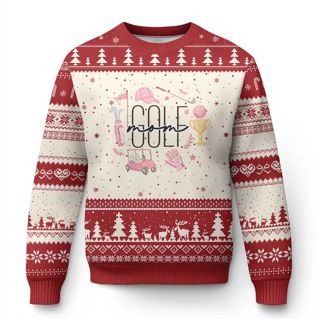 Golf Mom Life Proud Ugly Christmas Sweater Sports Lover Gift - Print Your Wear