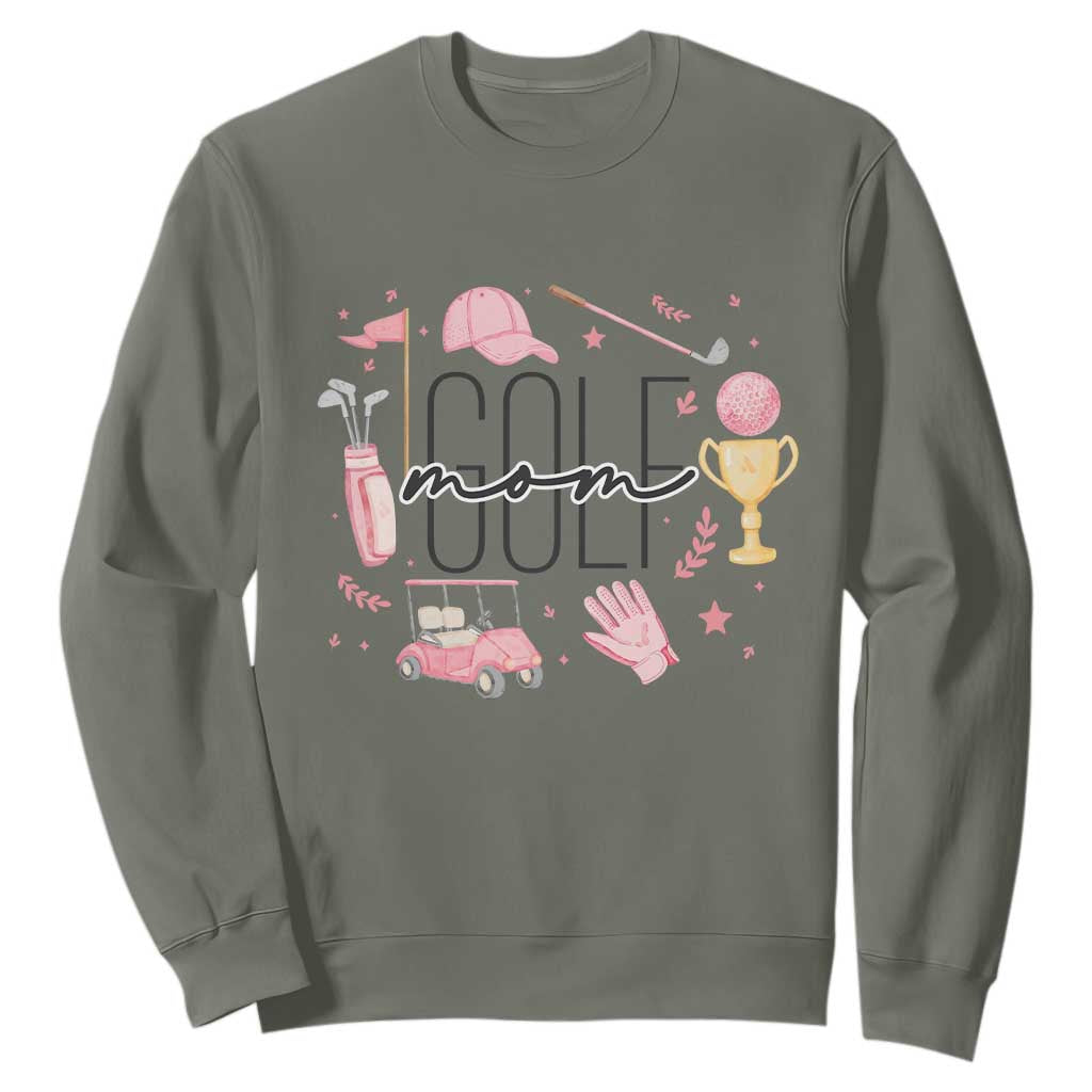 Golf Mom Life Proud Sweatshirt Sports Lover Gift TS12 Military Green Print Your Wear