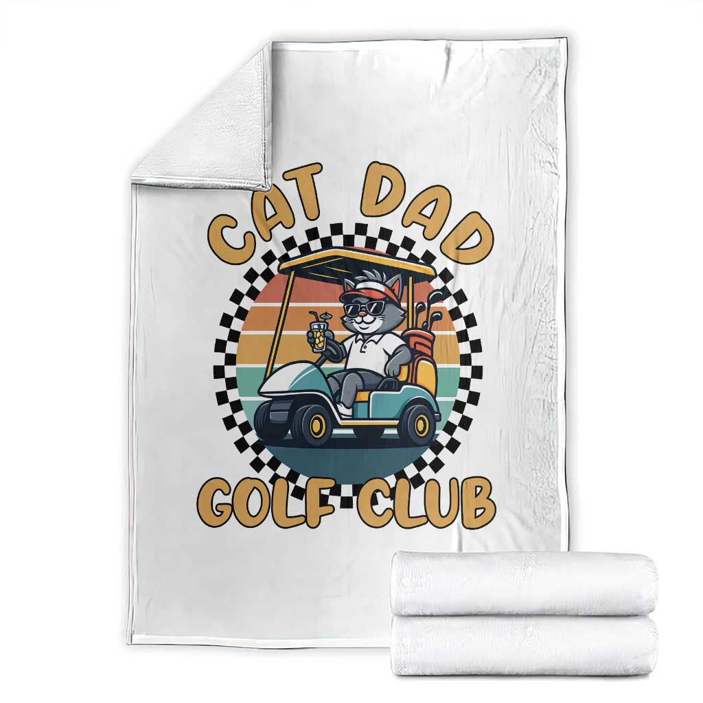Cat Dad Golf Club Throw Blanket Funny Sports Lover Gift TS12 White Print Your Wear
