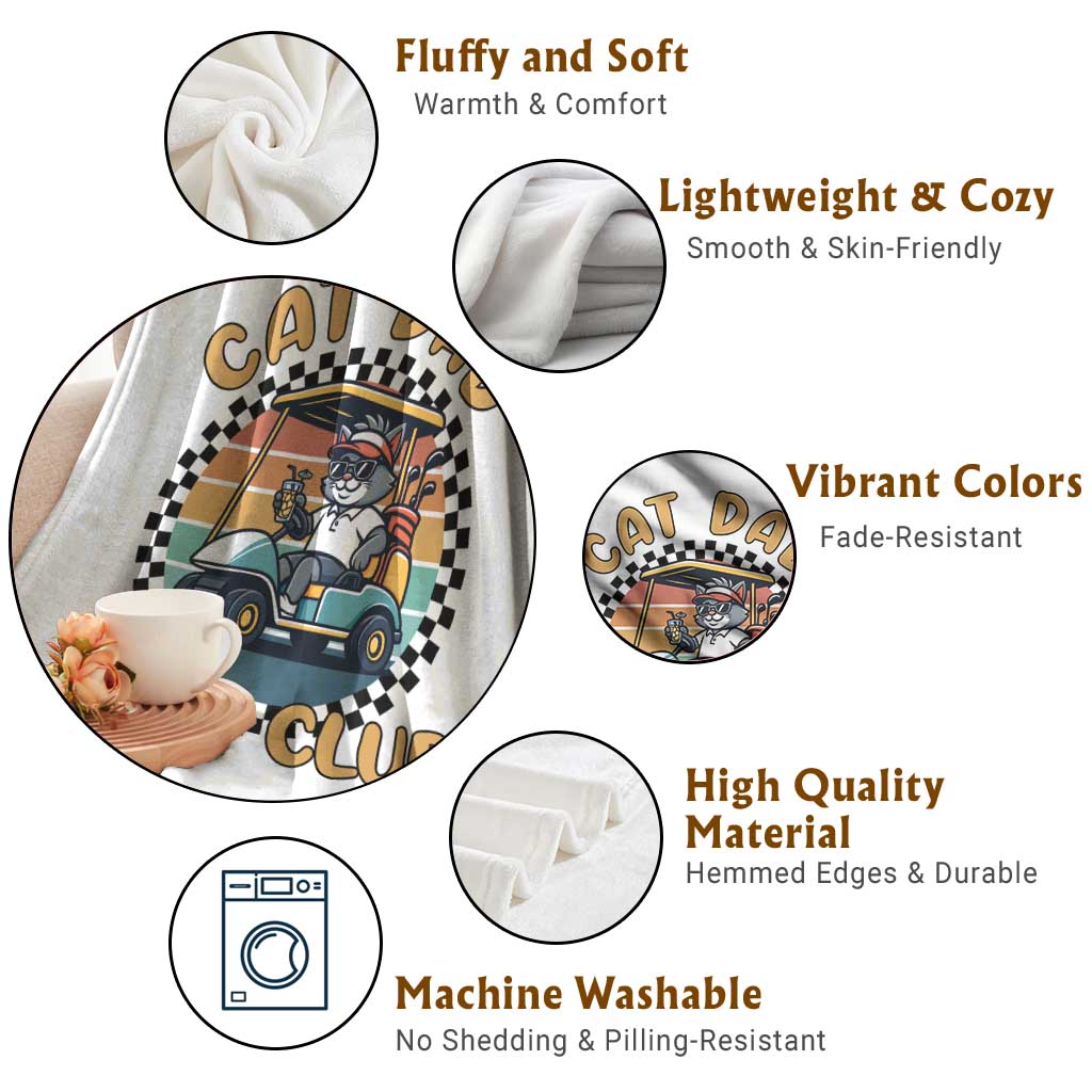 Cat Dad Golf Club Throw Blanket Funny Sports Lover Gift TS12 Print Your Wear