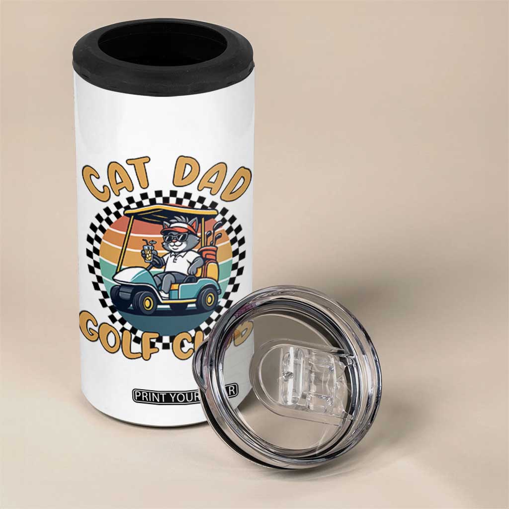 Cat Dad Golf Club 4 in 1 Can Cooler Tumbler Funny Sports Lover Gift TS12 Print Your Wear