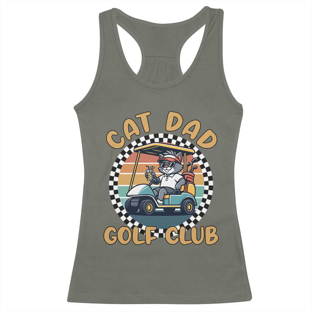 Cat Dad Golf Club Racerback Tank Top Funny Sports Lover Gift TS12 Military Green Print Your Wear