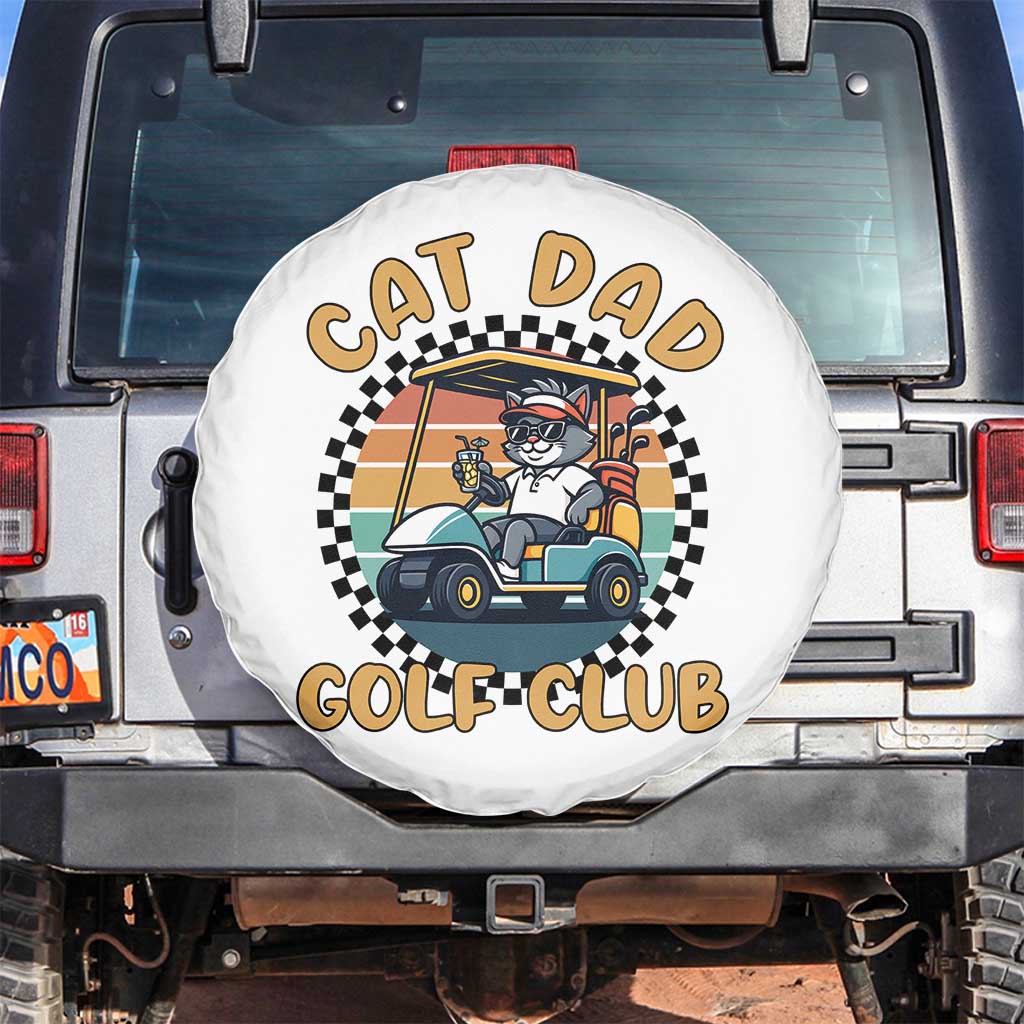Cat Dad Golf Club Spare Tire Cover Funny Sports Lover Gift TS12 No hole White Print Your Wear