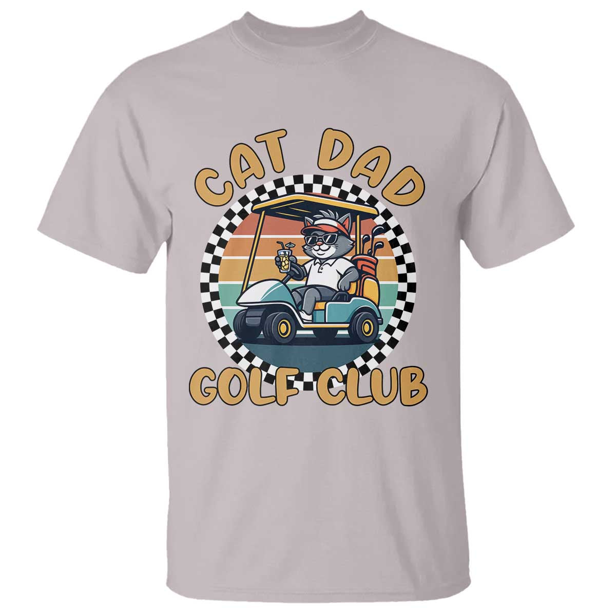 Cat Dad Golf Club T Shirt Funny Sports Lover Gift TS12 Ice Gray Print Your Wear