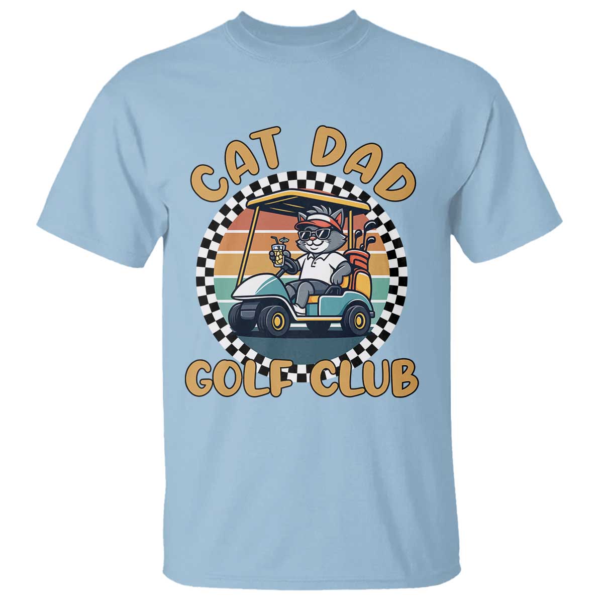 Cat Dad Golf Club T Shirt Funny Sports Lover Gift TS12 Light Blue Print Your Wear