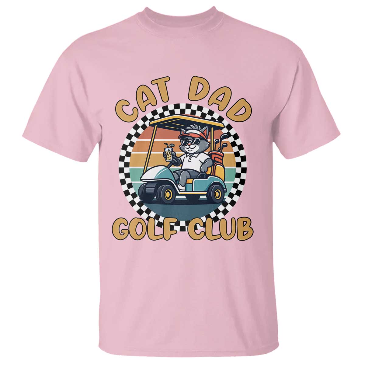 Cat Dad Golf Club T Shirt Funny Sports Lover Gift TS12 Light Pink Print Your Wear
