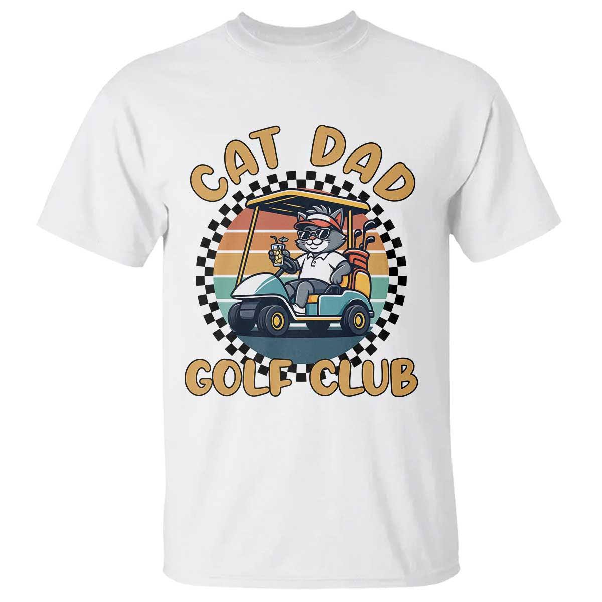 Cat Dad Golf Club T Shirt Funny Sports Lover Gift TS12 White Print Your Wear