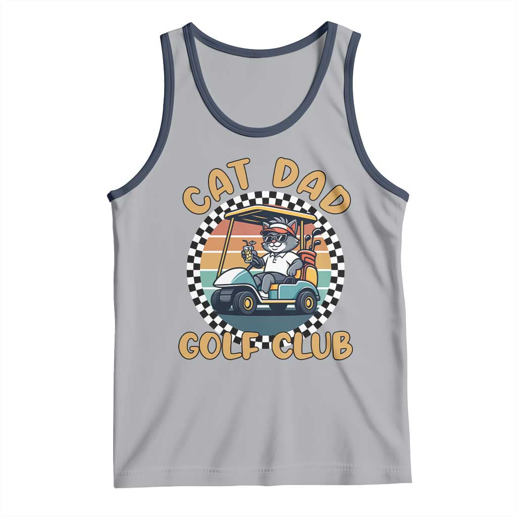 Cat Dad Golf Club Tank Top Funny Sports Lover Gift TS12 Athletic Heather Navy Print Your Wear