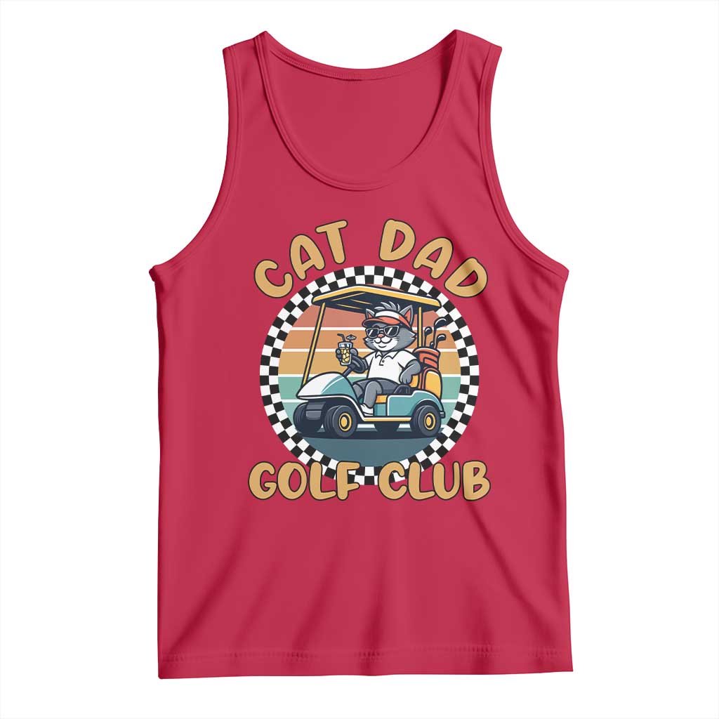 Cat Dad Golf Club Tank Top Funny Sports Lover Gift TS12 Red Print Your Wear