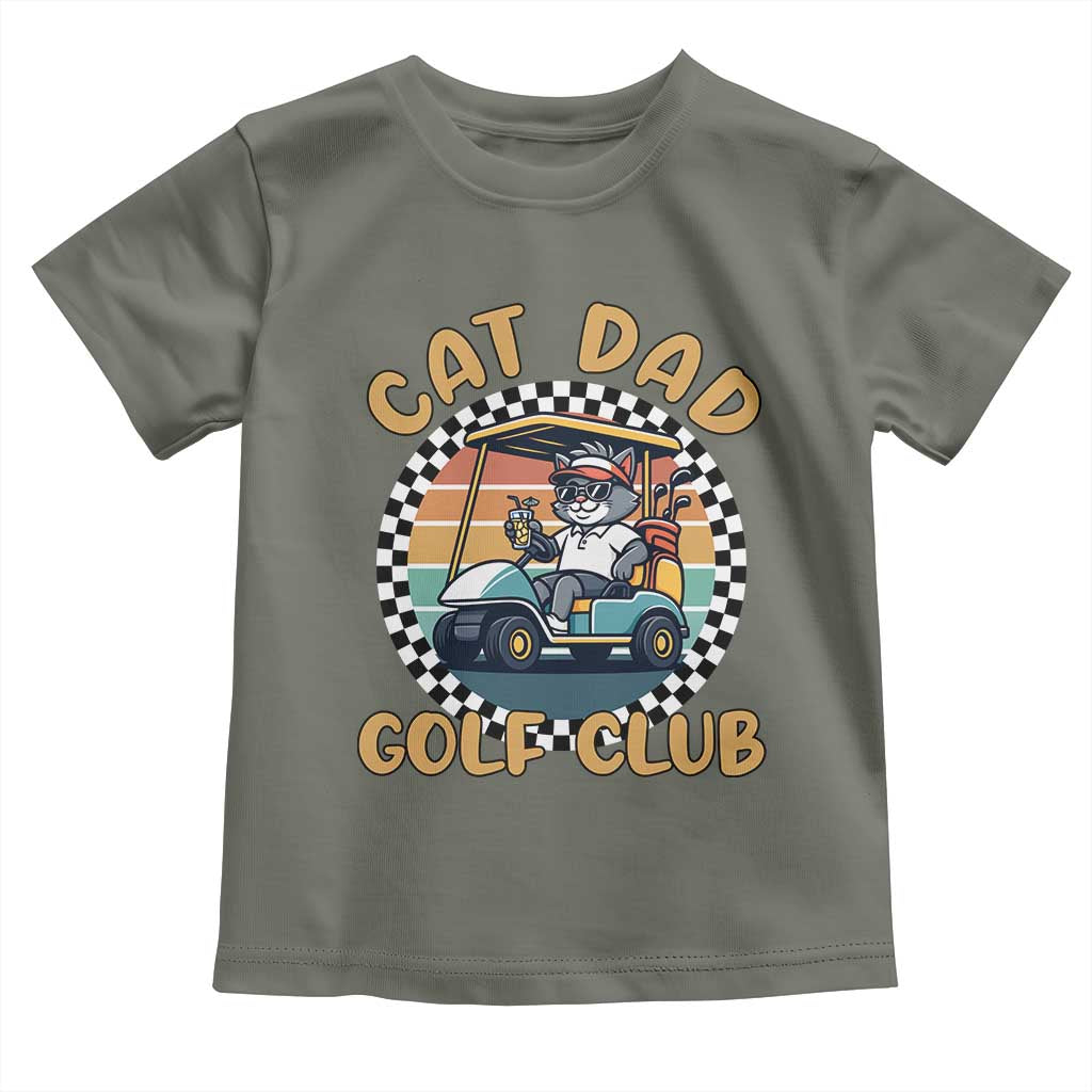 Cat Dad Golf Club Toddler T Shirt Funny Sports Lover Gift TS12 Military Green Print Your Wear