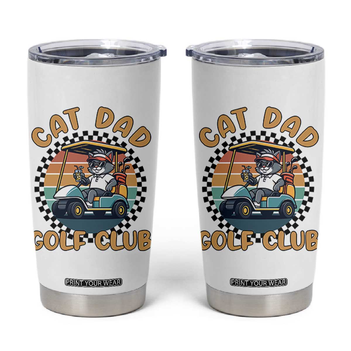 Cat Dad Golf Club Tumbler Cup Funny Sports Lover Gift TS12 White Print Your Wear