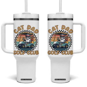 Cat Dad Golf Club Tumbler With Handle Funny Sports Lover Gift TS12 One Size: 40 oz White Print Your Wear