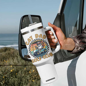 Cat Dad Golf Club Tumbler With Handle Funny Sports Lover Gift - Print Your Wear