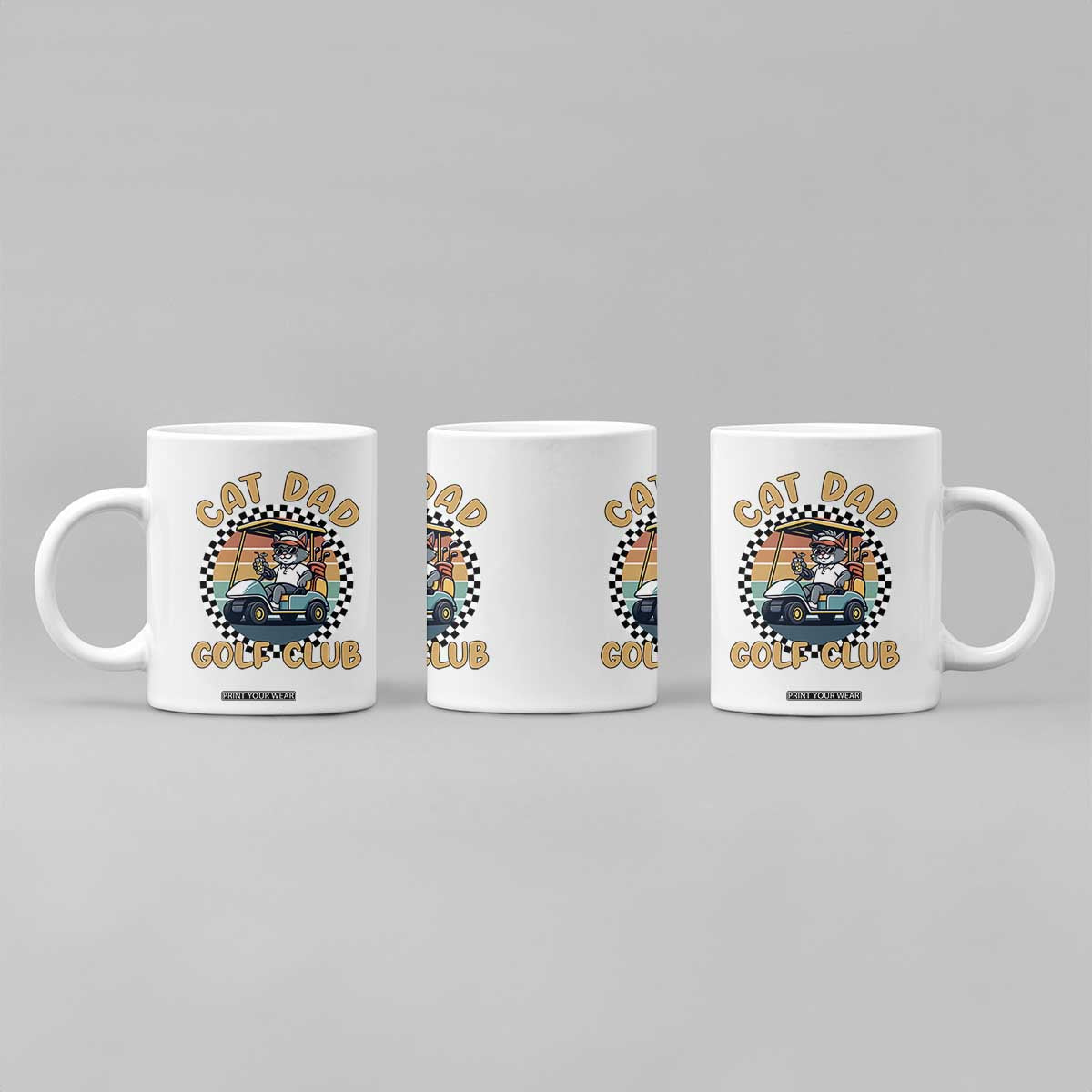 Cat Dad Golf Club Coffee Mug Funny Sports Lover Gift TS12 Print Your Wear