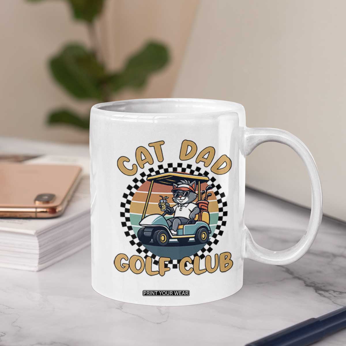 Cat Dad Golf Club Coffee Mug Funny Sports Lover Gift TS12 Print Your Wear