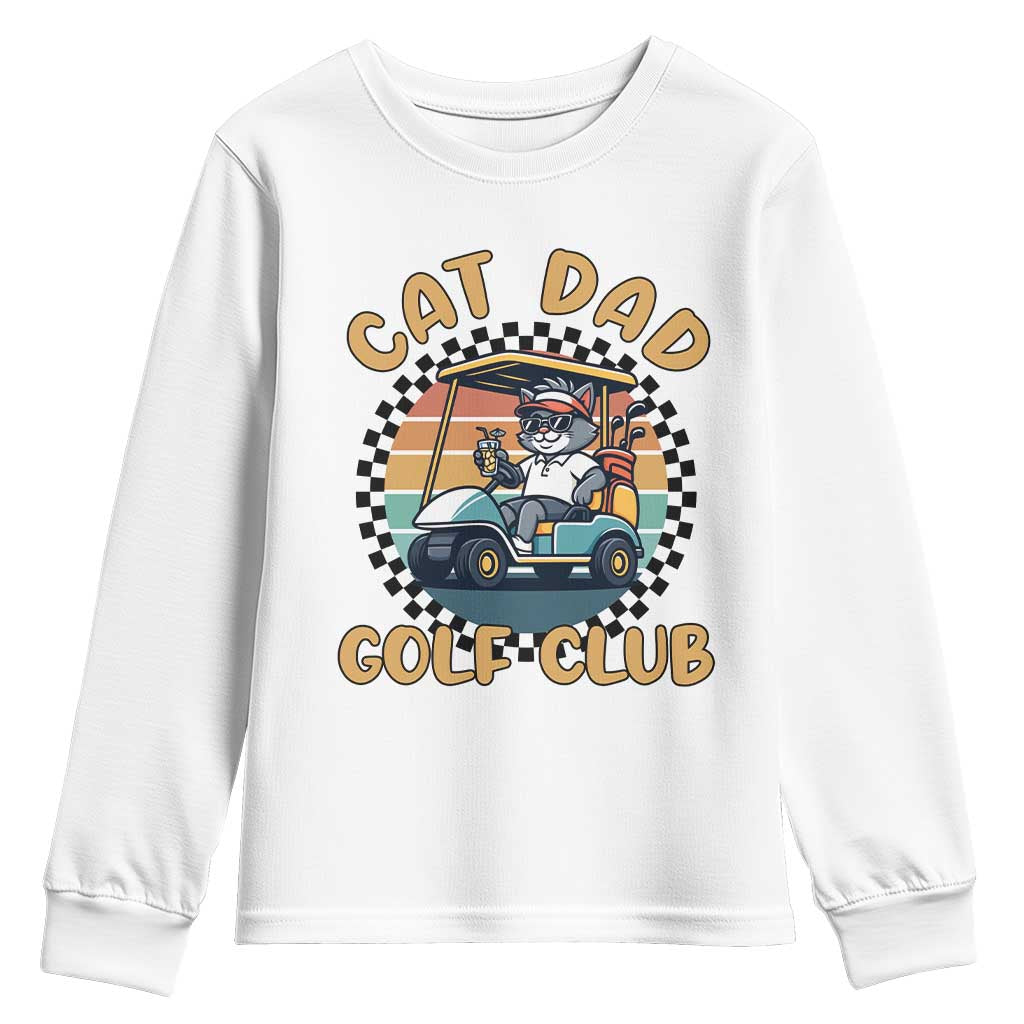 Cat Dad Golf Club Youth Sweatshirt Funny Sports Lover Gift TS12 White Print Your Wear