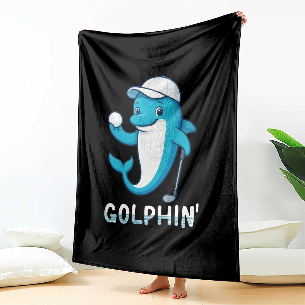 Golphin Dolphin Pun Throw Blanket Funny Golf Gift TS12 Print Your Wear