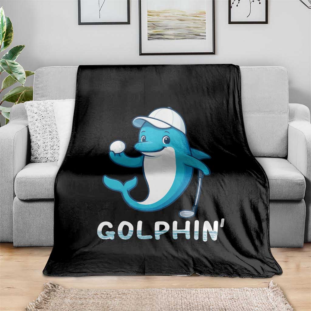 Golphin Dolphin Pun Throw Blanket Funny Golf Gift TS12 Print Your Wear