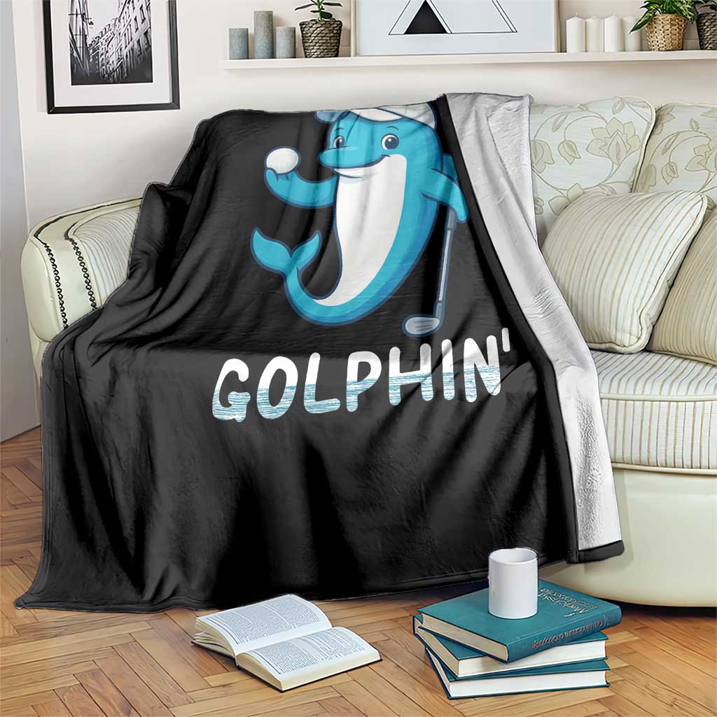 Golphin Dolphin Pun Throw Blanket Funny Golf Gift TS12 Print Your Wear