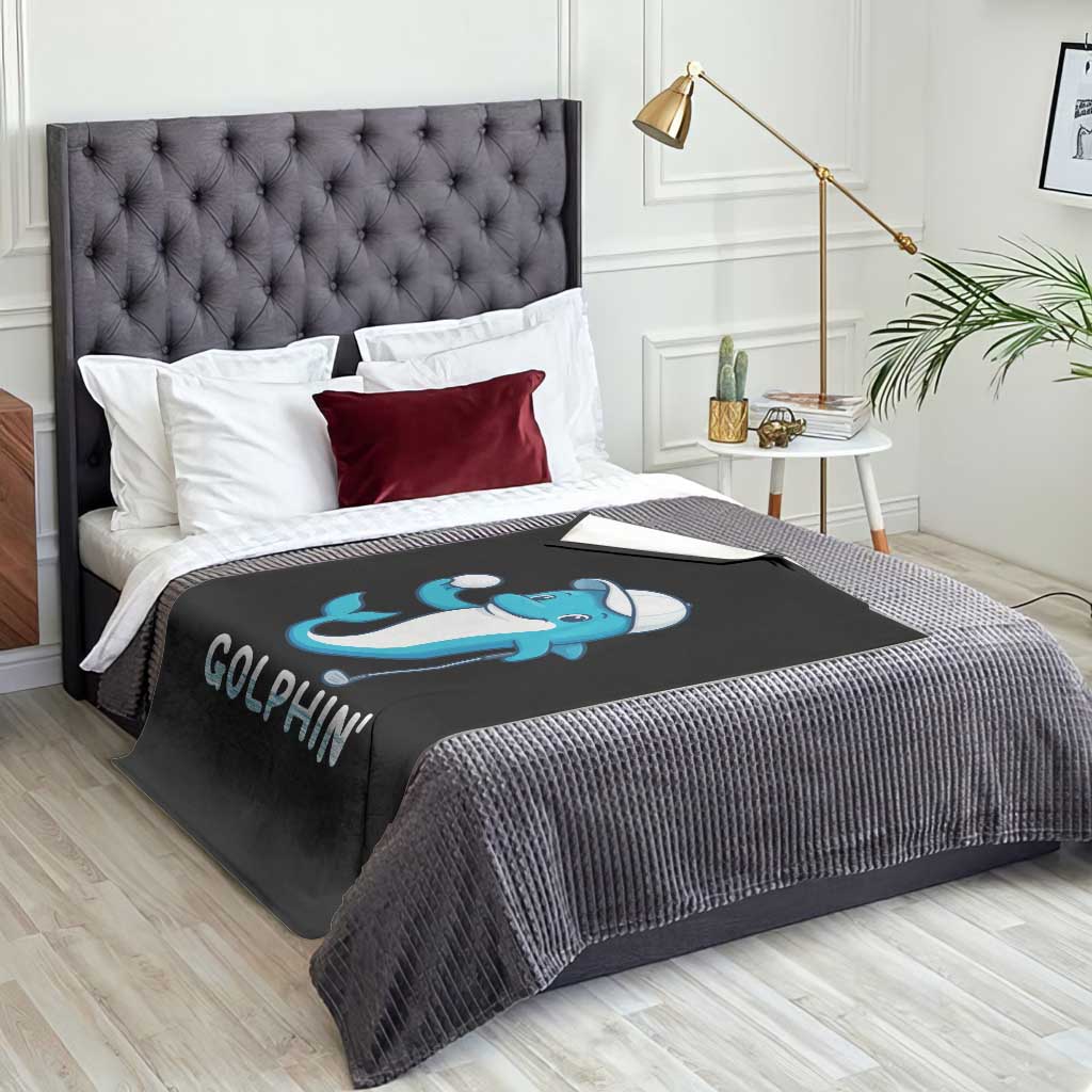 Golphin Dolphin Pun Throw Blanket Funny Golf Gift TS12 Print Your Wear