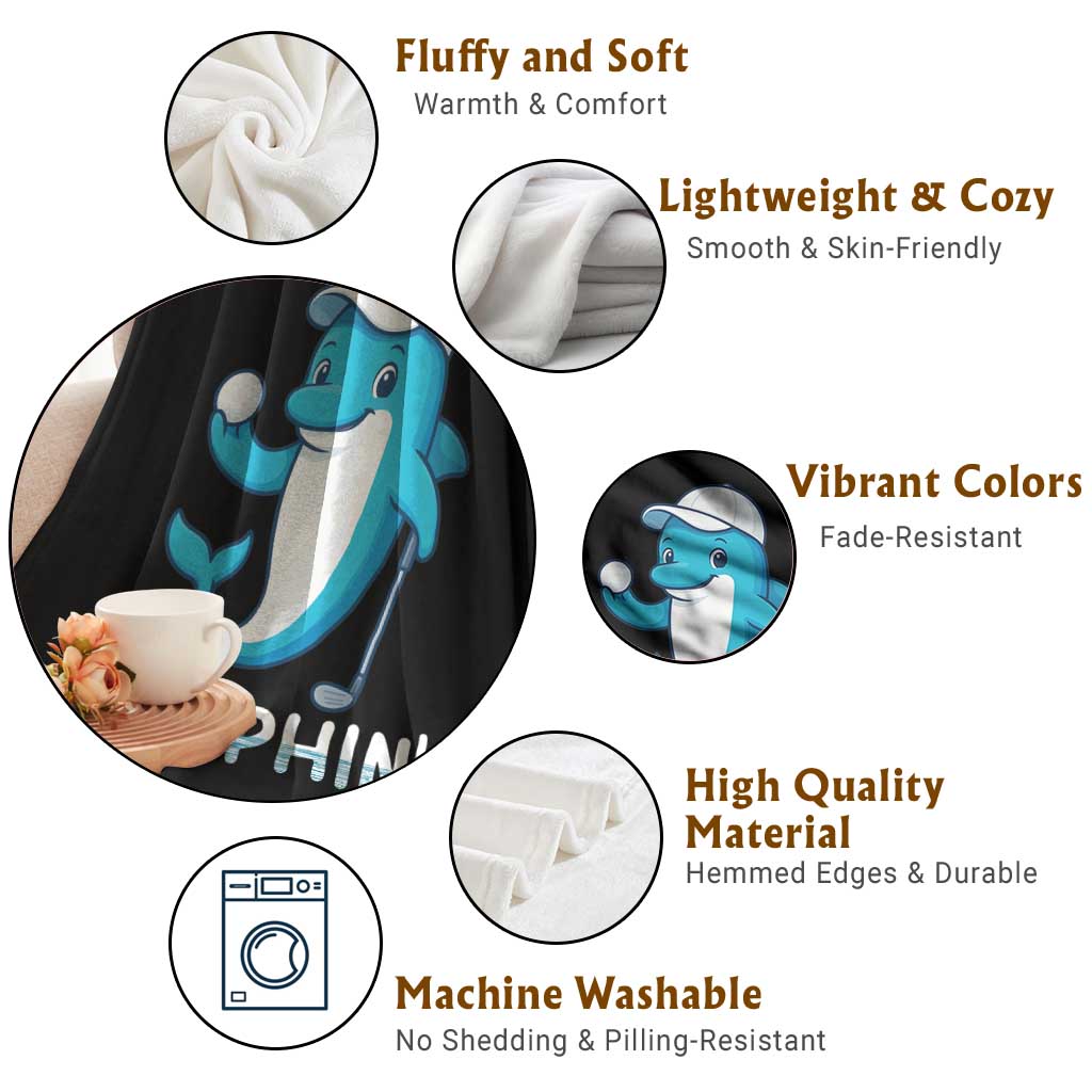 Golphin Dolphin Pun Throw Blanket Funny Golf Gift TS12 Print Your Wear