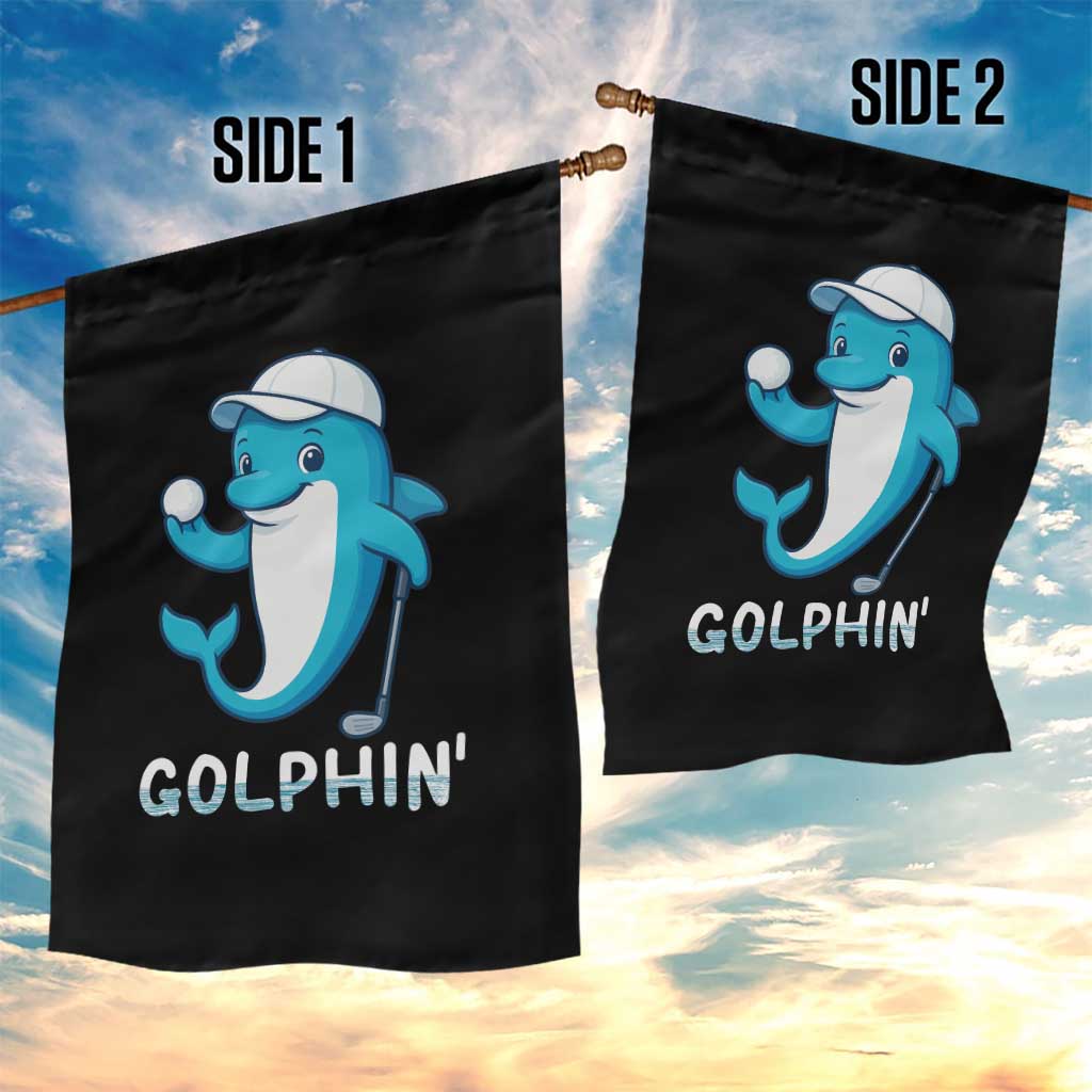 Golphin Dolphin Pun Garden Flag Funny Golf Gift TS12 Print Your Wear