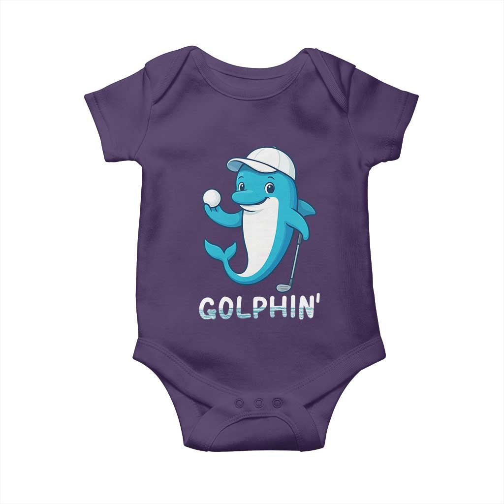 Golphin Dolphin Pun Baby Onesie Funny Golf Gift TS12 Purple Print Your Wear