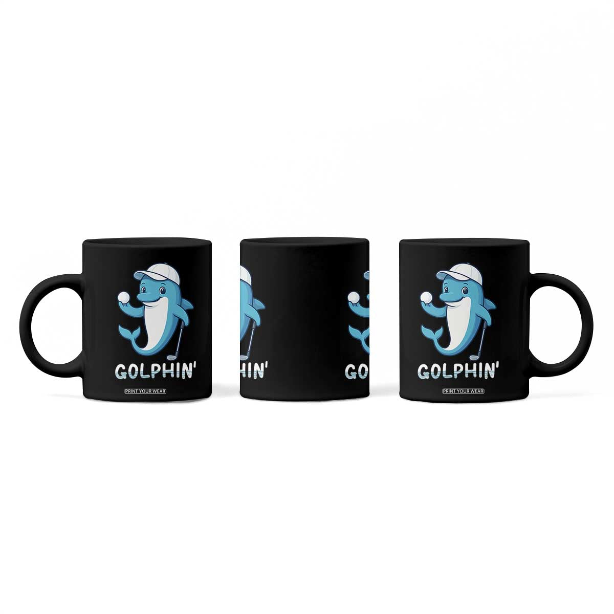 Golphin Dolphin Pun Coffee Mug Funny Golf Gift TS12 Print Your Wear