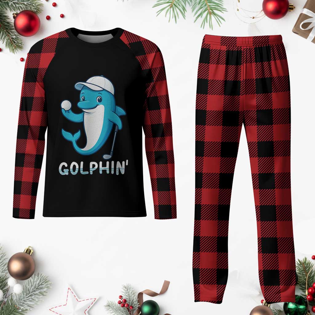 Golphin Dolphin Pun Plaid Pajama Set Funny Golf Gift TS12 Buffalo Plaid Print Your Wear