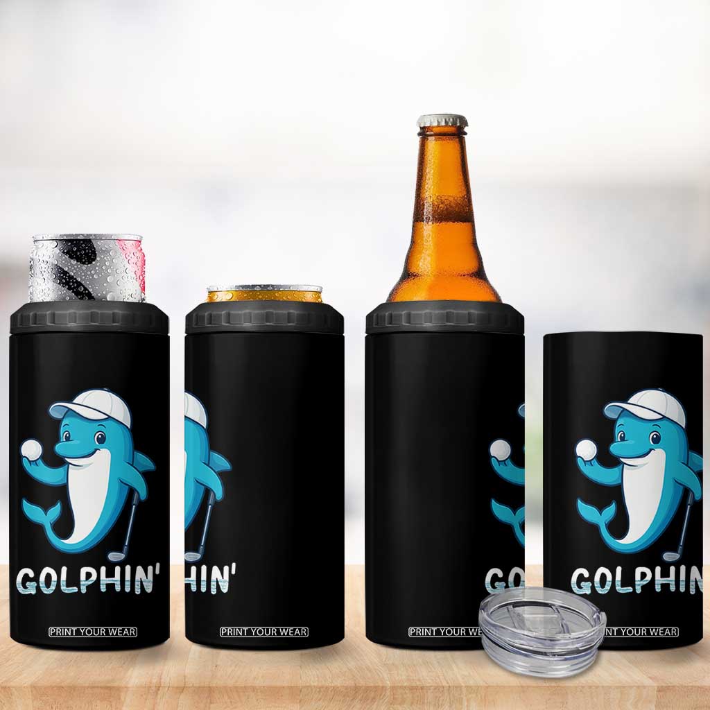 Golphin Dolphin Pun 4 in 1 Can Cooler Tumbler Funny Golf Gift TS12 Print Your Wear